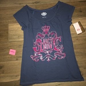 Juicy Couture Navy Top with rhinestone NWT
